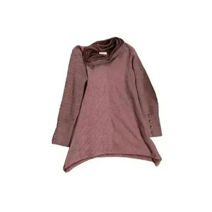 New York Laundry rose pink cowl neck pullover med